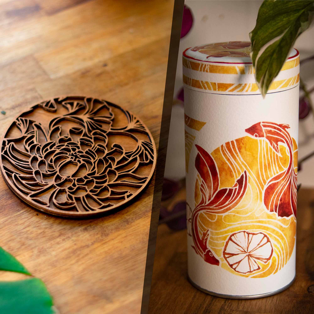 Pack complet dragon - Tasse, sous tasse + boîte à thé