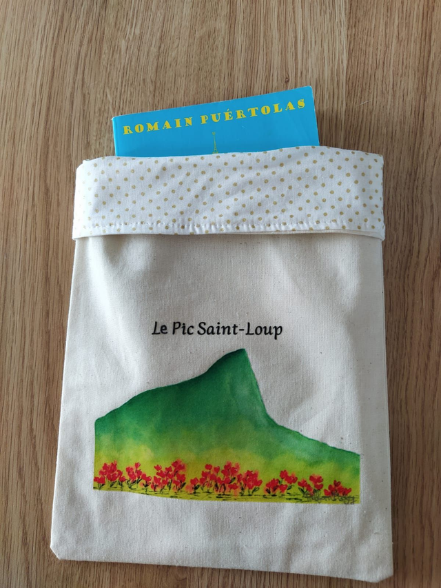 Pochette à livre petit modèle - Pic St Loup coquelicots