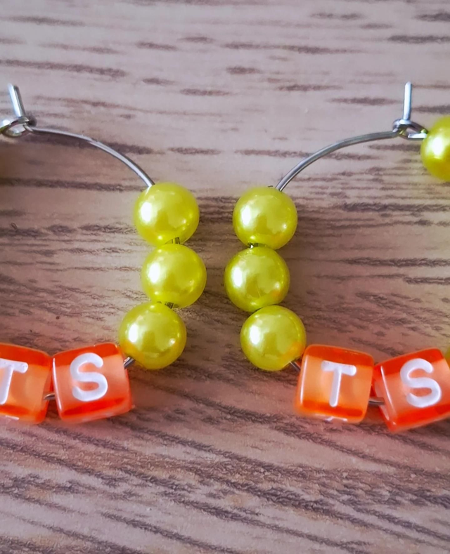 TS Beaded Hoop Earrings 