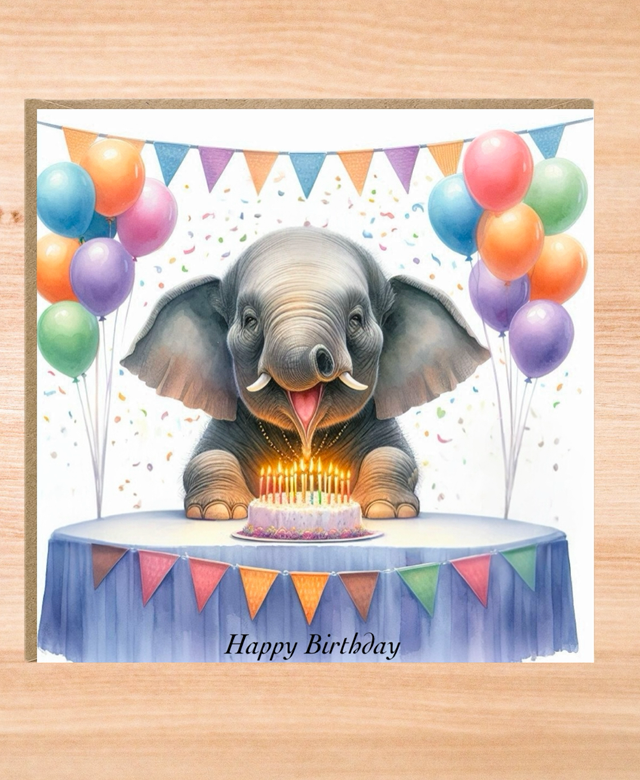Elephant Birthday Card
