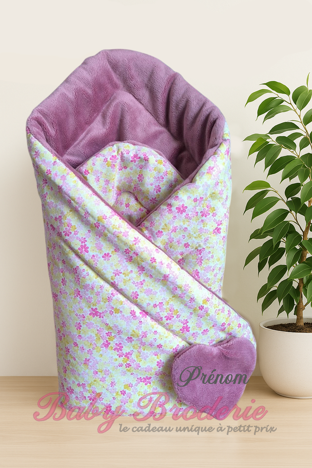 Nid d&#039;ange Rose à motif petites fleur jaune et rose