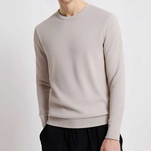 Maglioncino slim fit Invernale tinta unita Beige