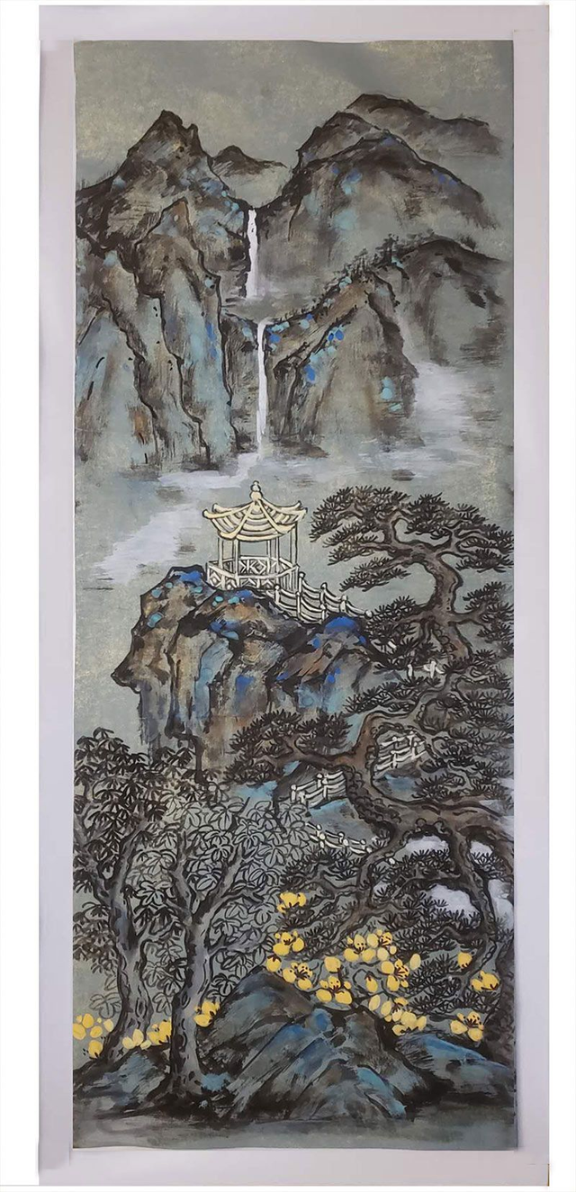 35×100 cm painting framed