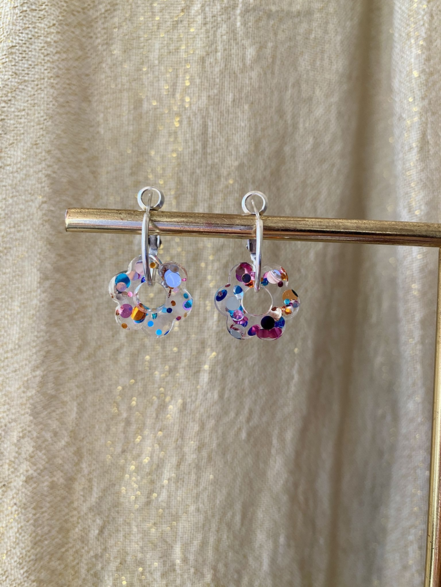 Créoles fleurs - bubble