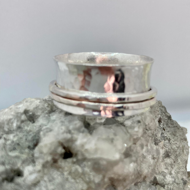 Double Silver Spinner Ring