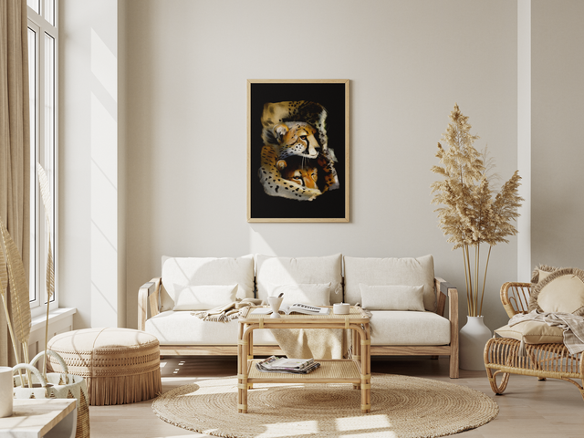 Deux Guépards Entrelacés : L’Élégance Sauvage