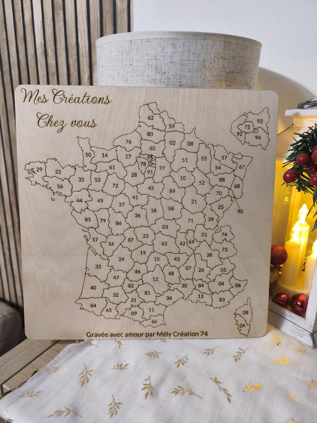 Carte de France en bois à punaiser – Spéciale professionnels &amp; créateurs