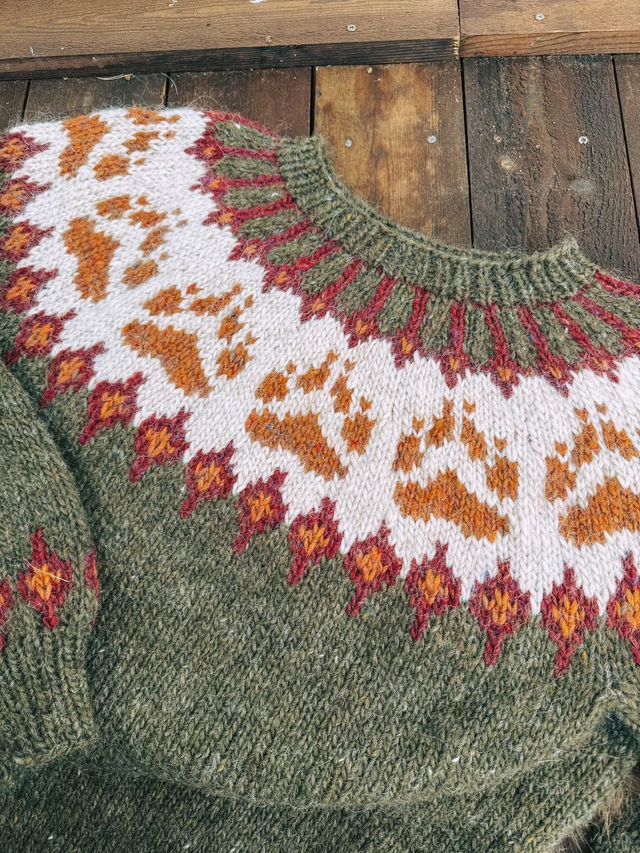 Wilderness Sweater Kit - Col 09 (Highland Green Álafosslopi) - Wool & Pattern - Linka Neumann