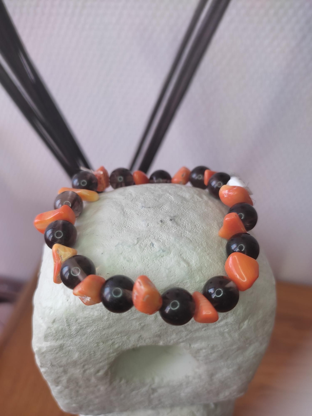 Obsidienne 8mm Et Calcédoine Chips