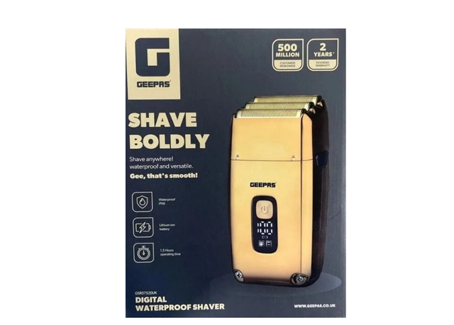 GEEPAS:  DIGITAL SHAVE BOLDLY WATERPROOF SHAVER (GSR57520UK)