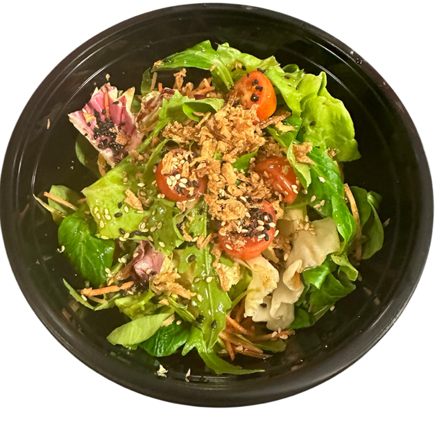 (A) Gemischte Salat mit Hausgemachte Sesamsalatdressing
