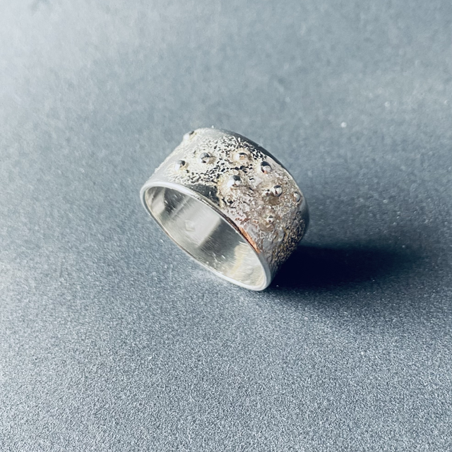 Anneau « Roche et gouttes » en argent 925