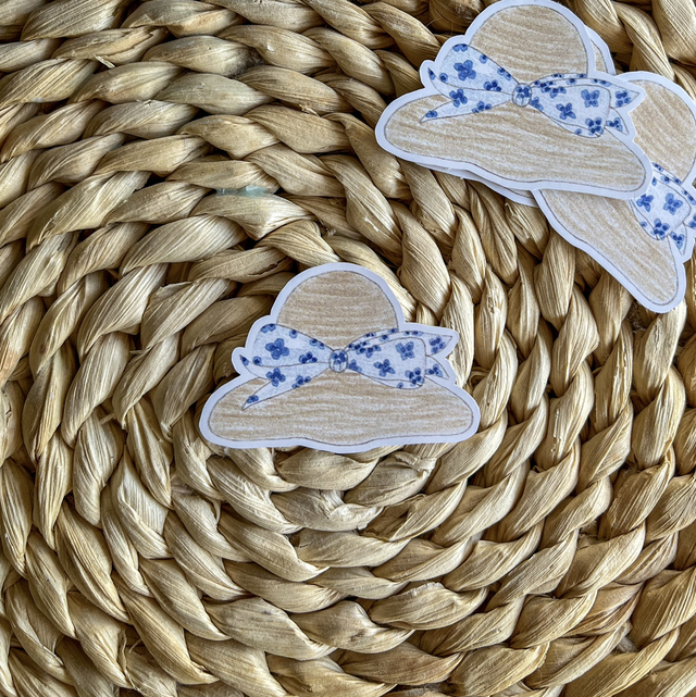 Sticker Chapeau de paille – Collection “Cocktails & coups de soleil” – Illustration aquarelle