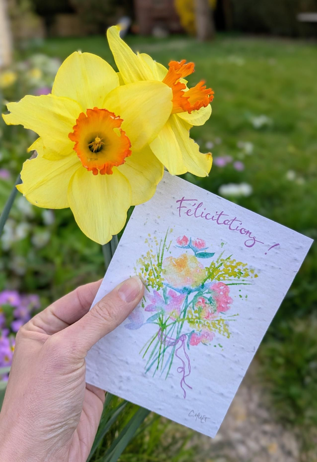 Carte à planter Félicitations fleurs