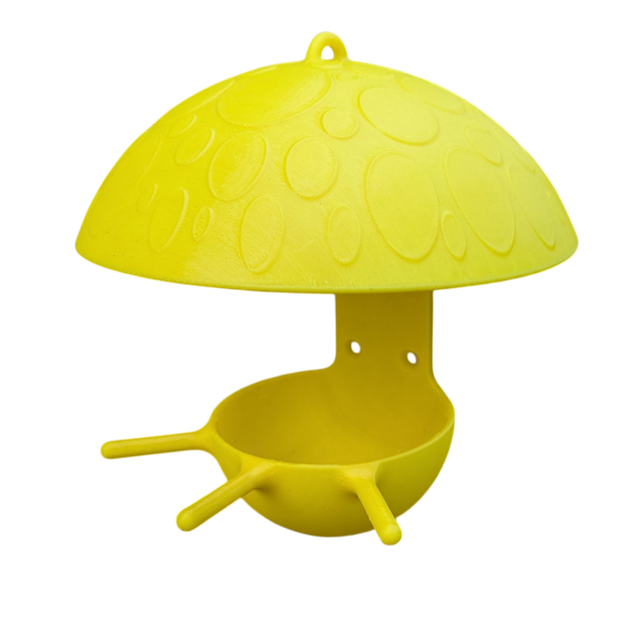 Mangeoire à oiseaux de la nature à suspendre ou murale en forme de champignon