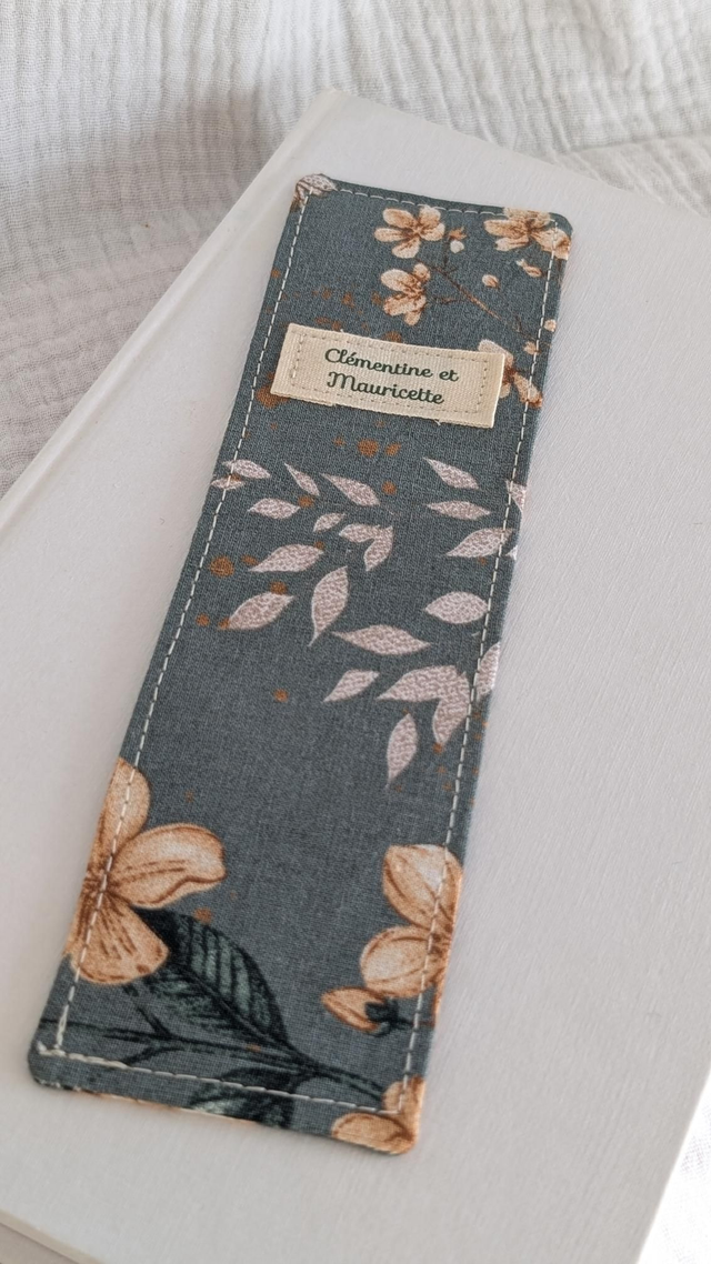 Marque-page rectangulaire en tissu - "Jardin de sauge"