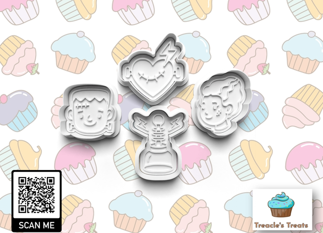 Halloween Frankenstein Fondant/cookie stamps with cutters