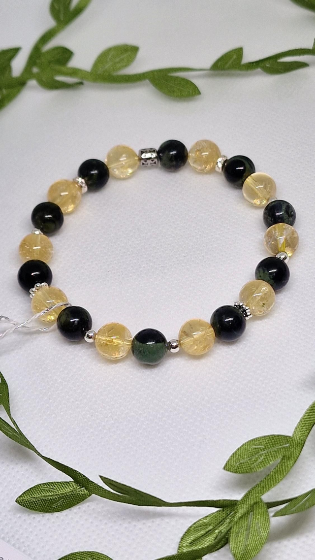 Bracelet Jaspe Kambaba et Citrine en 0,8 cm