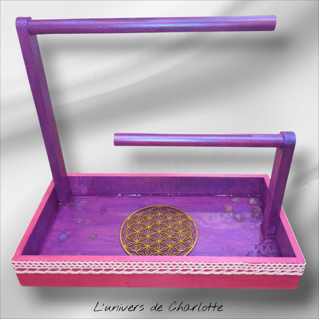 Porte bijoux &quot;Romantique&quot; fleur de vie