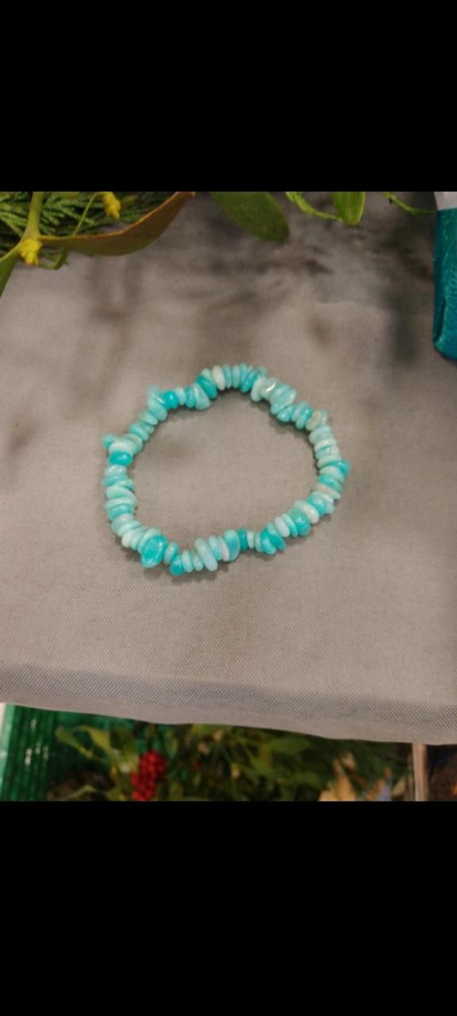 Bracelet baroque en Amazonite du Perou