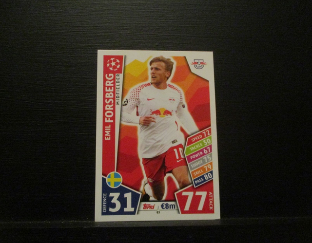 Emil Forsberg - UEFA Champions League Match Attax 2017/18 Original Trading Card #83