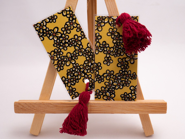 ŻÓŁTE KWIATY zakładka do książki, prezent dla czytelnika