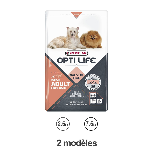 Croquettes Opti Life chien mini Skin Care sans gluten