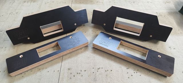 Door Hinge Router Jigs 76mm & 102mm (3 inch & 4 inch) + Frame Jigs - Quad Pack 