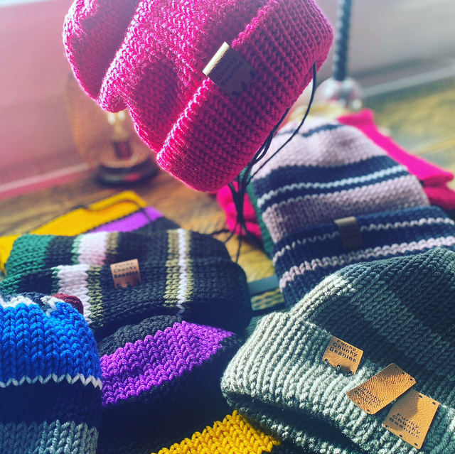 Funky Chunky Beanies CUSTOM - You choose the colours - Handmade in Scotland 