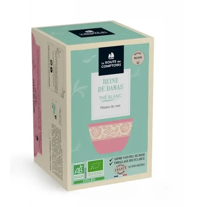The Blanc – Reine De Damas – 20 Sachets / La Route Des Comptoirs 