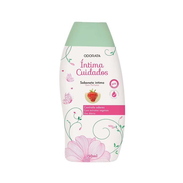 Íntima Cuidados – Sabonete Íntimo Com Extrato Vegetal Morango e Champagne 150 ml
