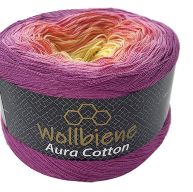 Aura Cotton mûre orange jaune Bobbel 200g dégradé 100% coton