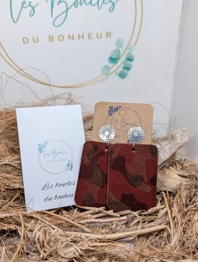 Boucles d'oreilles Léontine marron l007