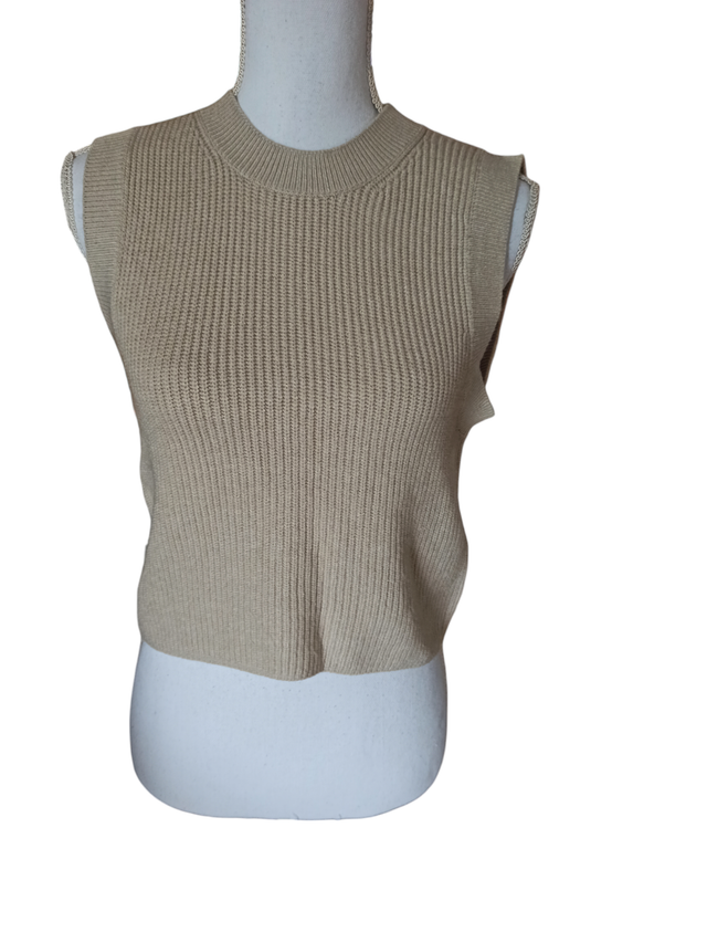 Pull sans manche beige M (Cubus)
