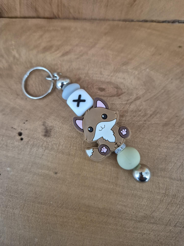 Porte clef renard lettre X