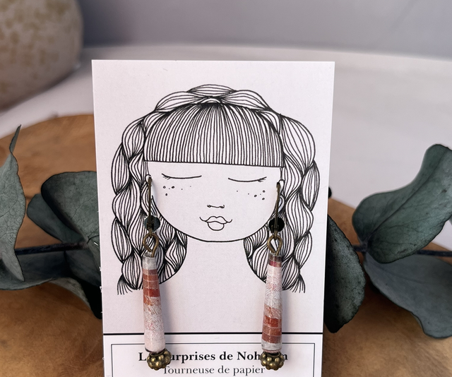 Boucles d’oreilles perles de papier 