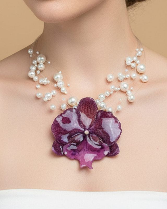 Collier orchidée