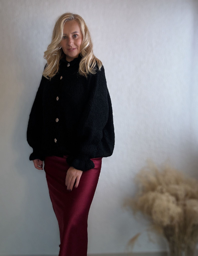 Langer Satinrock Peggy in Bordeaux