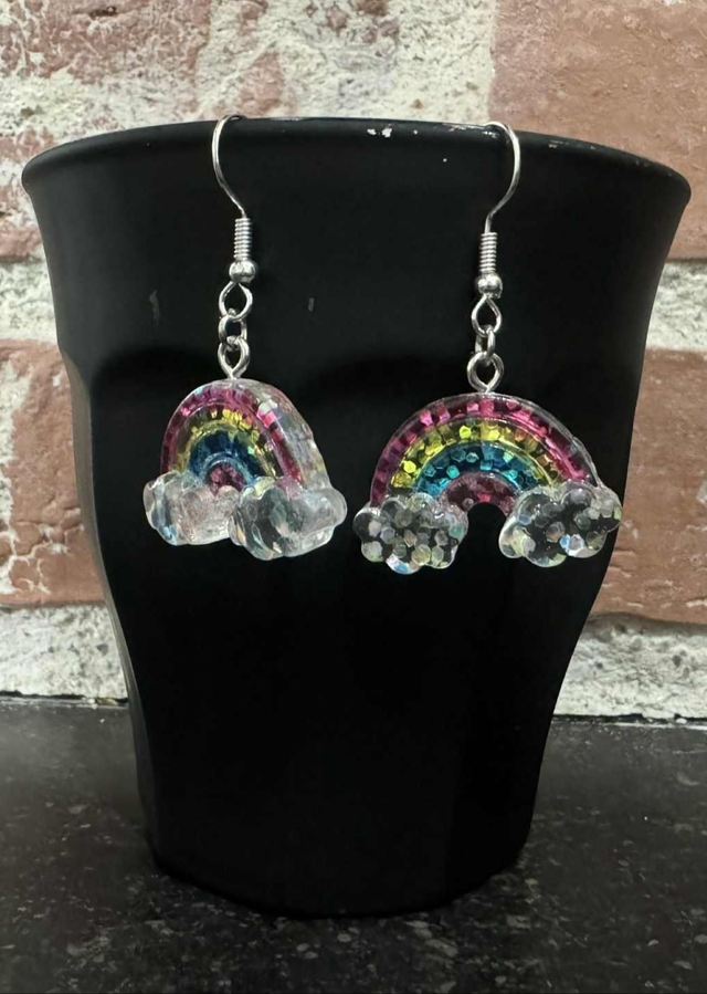 🌈 Boucles d’oreilles Arc-en-ciel – Couleurs &amp; Bonne Humeur ✨
