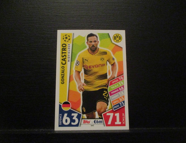 Gonzalo Castro - UEFA Champions League Match Attax 2017/18 Original Trading Card #105