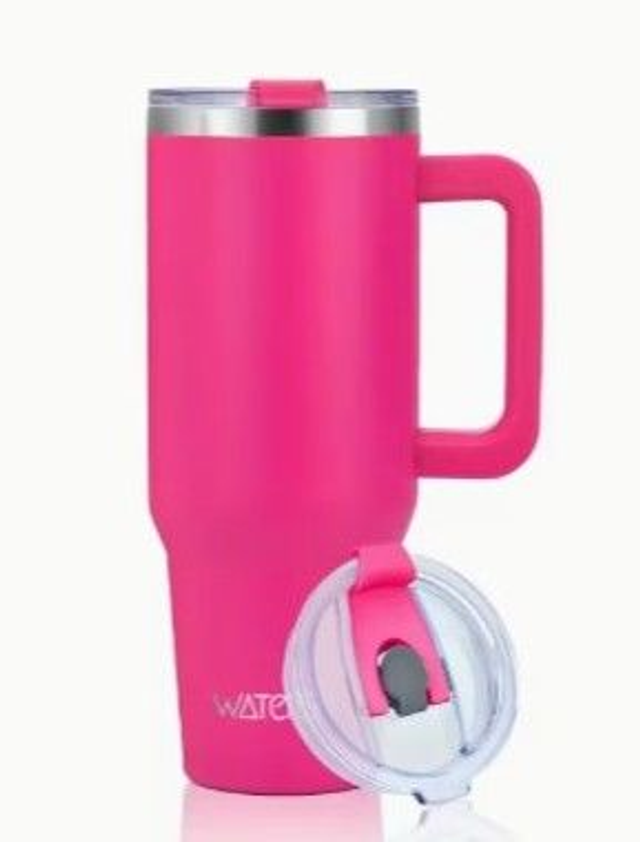 ENGRAVED - WATERSY 40oz Stainless Steel Vacuum Insulated Double-Wall Travel Cup with Handle