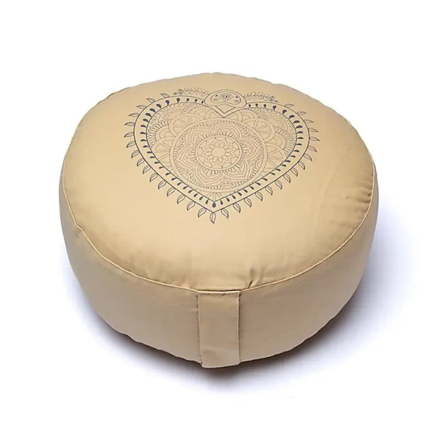 Coussin de méditation beige coeur