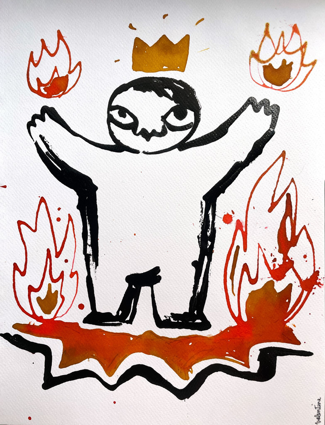 Peinture Roi des Flammes