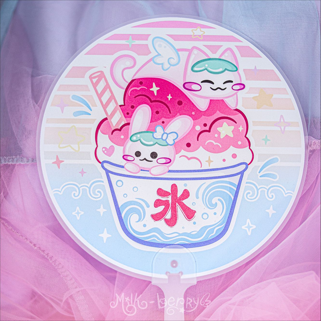 Éventail kawaii Kakigori