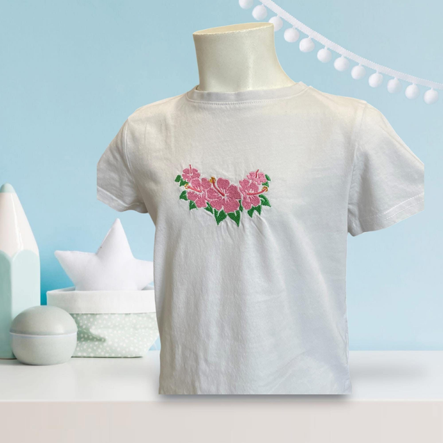 fichier broderie hibiscus - Cadre 10x10 / 12 Formats