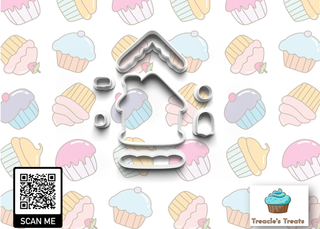 Gingerbread house Fondant/cookie stamps with cutters
