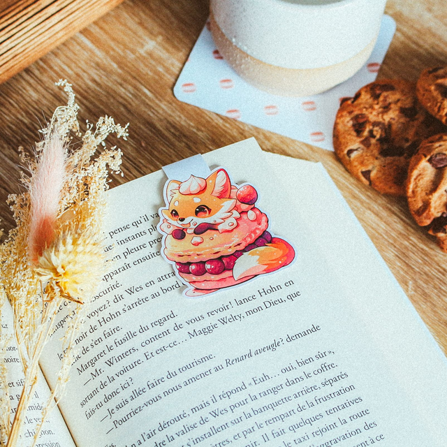 03 - Marque-Pages Magnétique - Renard Macaron