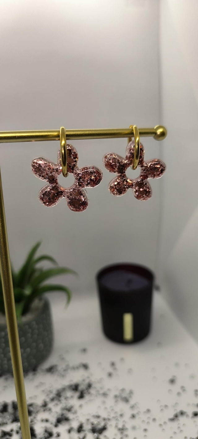 Pampilles interchangeables Laura rose pailletté