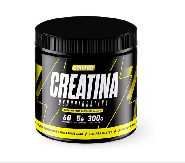 Creatina Monohidrato GoHard 300 g – Fuerza, Potencia y Recuperación Muscular