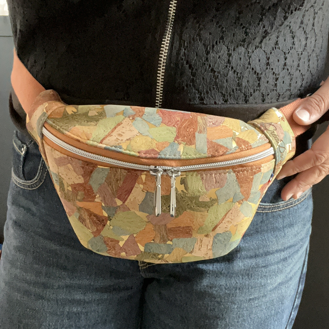 Sac banane S « patchwork doré »